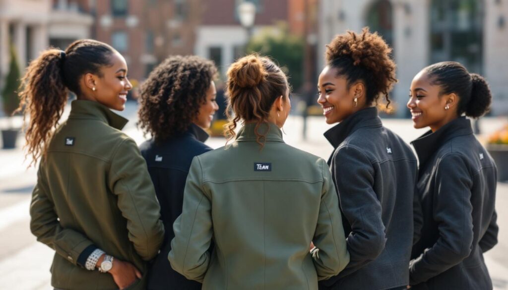 découvrez les avantages d'un blouson personnalisé pour femme avec logo, idéal pour renforcer l'esprit d'équipe et afficher fièrement l'identité de votre groupe.