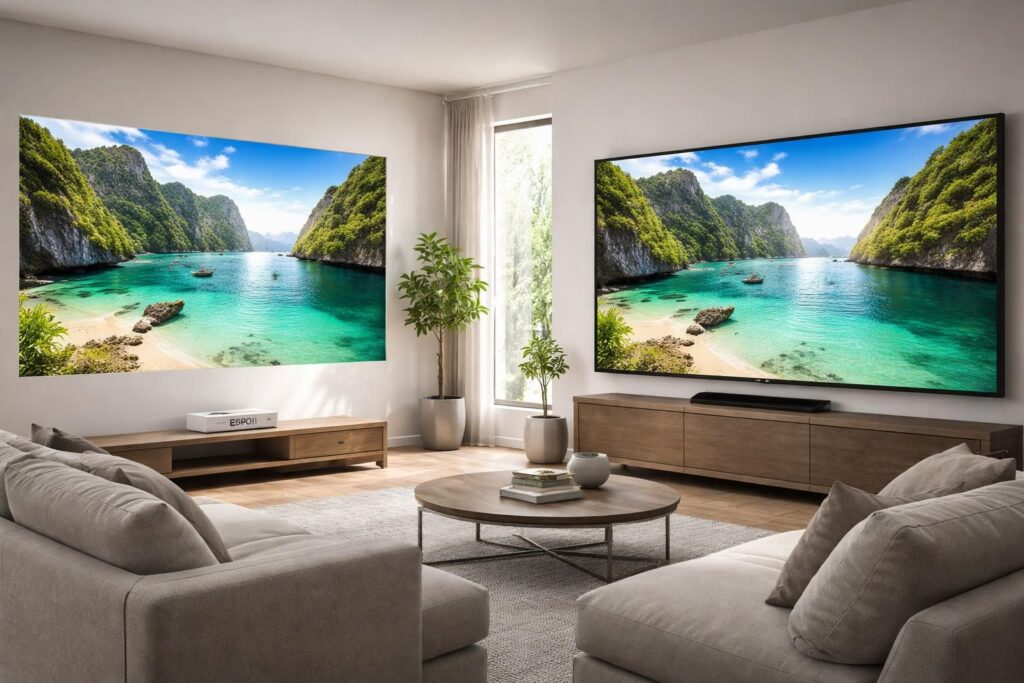 découvrez pourquoi un vidéoprojecteur epson peut être une alternative plus rentable qu'une tv géante, alliant qualité d'image et économie d'espace pour votre divertissement.