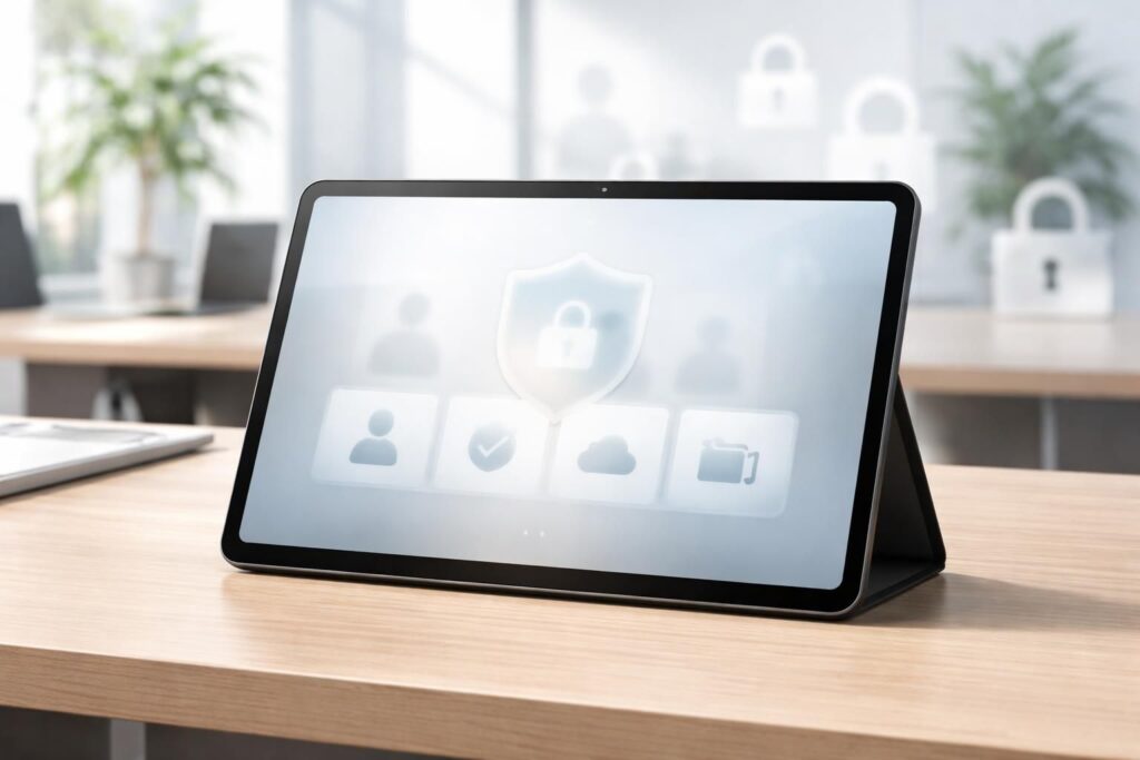 Tablette Samsung : mode kiosque sécurisé pour capture contacts RGPD