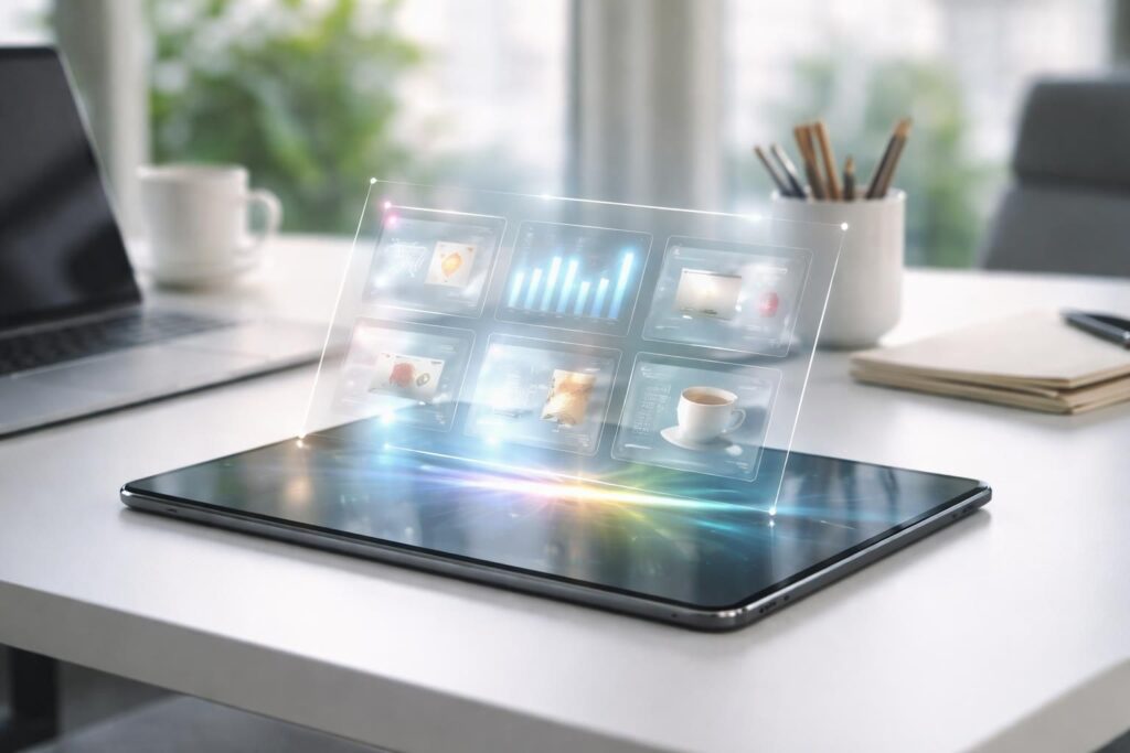 découvrez comment utiliser une tablette tactile pour afficher promotions et messages internes sans besoin d'écran supplémentaire, simplifiant ainsi la communication en magasin.